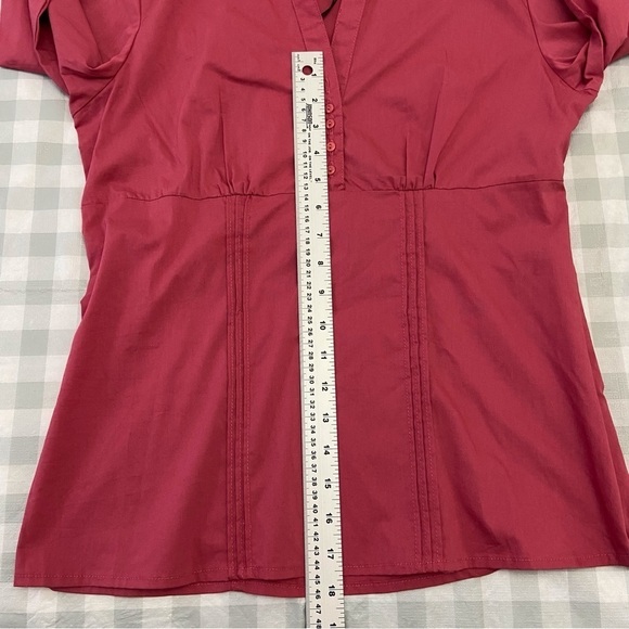 2/40$ Cotton long sleeves pink blouse Coupé fushia cotton spandex polyest Medium - Picture 12 of 15